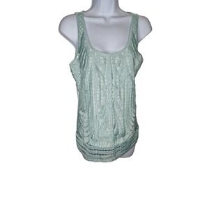 Express Mint Lace Tank Top Sleeveless Crochet Boho Festival S Romantic Soft Girl